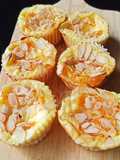 Petits flans à la mandarine et amandes effilées