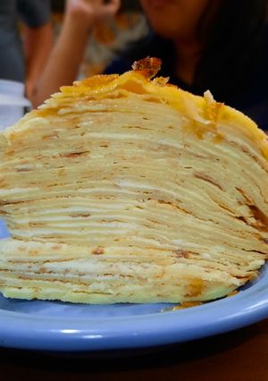 Foto resep Vanilla Brulée Crepe Cake / Mille Crepe