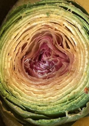 A picture of California Farm Artichoke in Lemon Water.