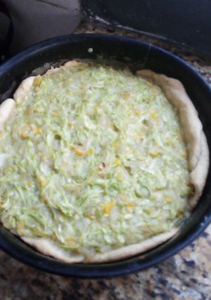Una foto de Tarta de choclo, zucchini y cebolla