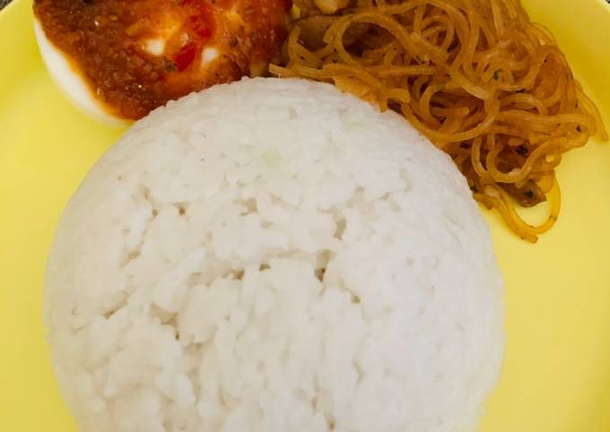 Resep Nasi uduk rice cooker Anti Gagal