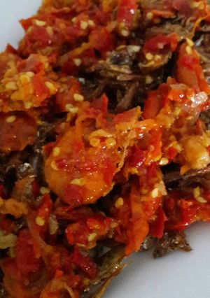 Foto resep Kering Teri Siram Sambal Udang Dapur Bunda QQ