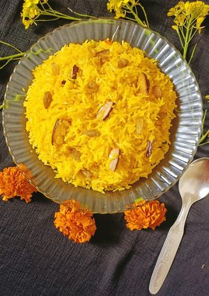 पीले मीठे चावल (pile meethe chawal recipe in Hindi) रेसिपी मुख्य फोटो