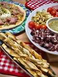 Cena italiana: Antipasti y pizzas caseras
