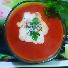 A picture of Hotel style tomato soup.