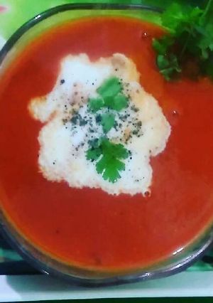 A picture of Hotel style tomato soup.