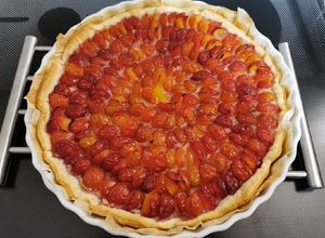 Une photo de Tarte alsacienne aux prunes cerise bretonnes