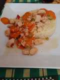 Cus cus y salteado de verduras con pechuga