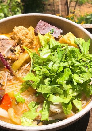 Hình của món Bún riêu cua ngày mưa Đà lạt.
