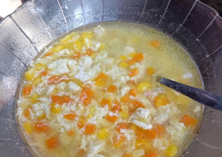 Resep Sup jagung ayam telor ala kfc Enak dan Antiribet