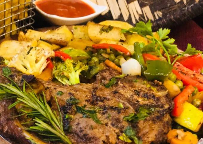 Steps to Prepare Gordon Ramsay Whosayna’s Baked Tbone Steak