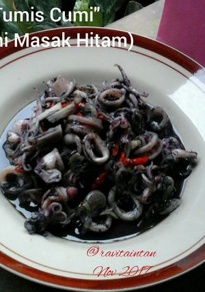 Foto resep Cumi masak hitam (Tumis cumi")