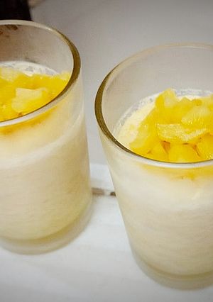 A picture of Steamed Pineapple Yogurt Pudding.