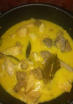 Foto resep Opor ayam tahu tempe gurih cepat praktis,santan instan