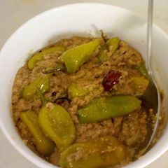 Hadrabadi Mirch ka salan A picture of Hadrabadi Mirch ka salan.