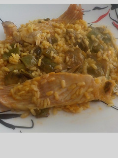 Una foto de Arroz de pescado raya