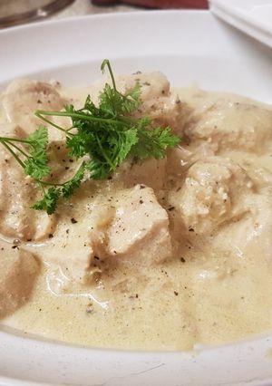 A picture of My Lemon, peppered, Buttered Chicken. 💜😀.