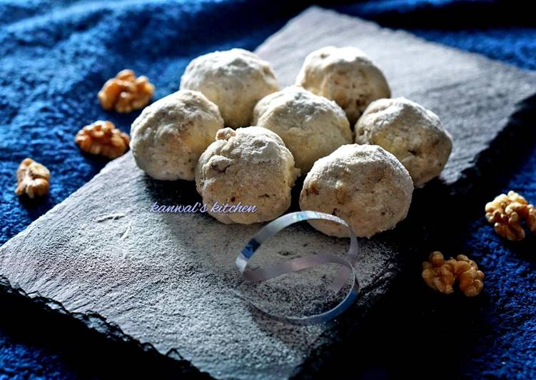 Steps to Make Quick Walnut snow ball cookies