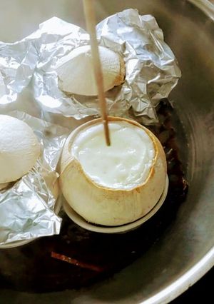 Foto resep Pudding kelapa muda dalam tempurung | #caramemotongkelapamuda