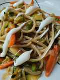 Espaguetis con vegetales🍜🍝🧆