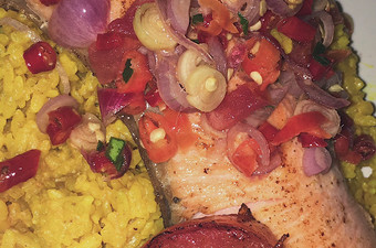 Resep Grilled salmon Sambel mattah Rumahan
