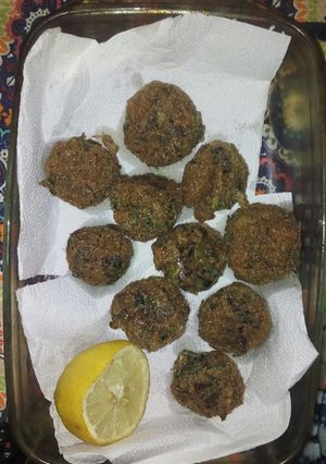 Una foto de Albóndigas veganas de espinaca y ella 🐄 feliz