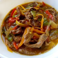 Shredded beef soup A picture of Shredded beef soup.