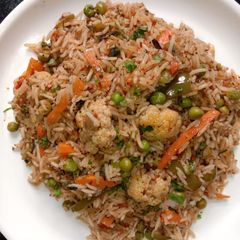 Veg mughlai pulao A picture of Veg mughlai pulao.