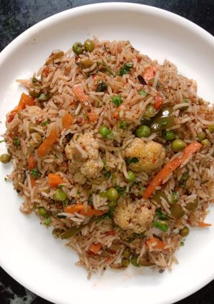 A picture of Veg mughlai pulao.