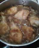 Pollo guisado con setas y aroma de Pedro Jiménez