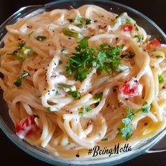 Creamy Cheese Spaghetti A picture of Creamy Cheese Spaghetti.
