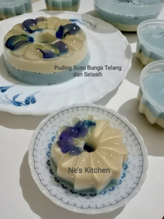 Foto resep Puding Susu Bunga Telang dan Selasih