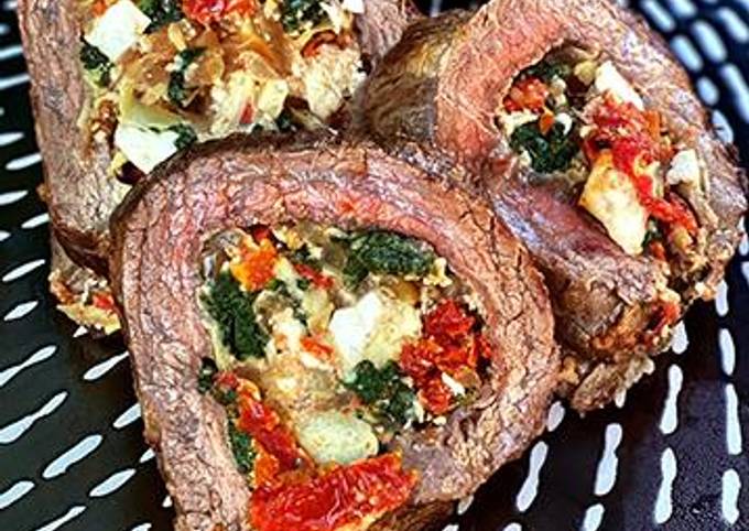 Simple Way to Make Favorite Wagyu Flank Steak Stuffed With Spinach, Artichokes, and Feta