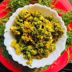 A picture of Karnataka Style Palya or Shepu bhaji.