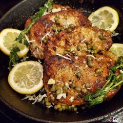 A picture of Pork Chop Piccata with Parmesan Herb Spaghetti 😙.