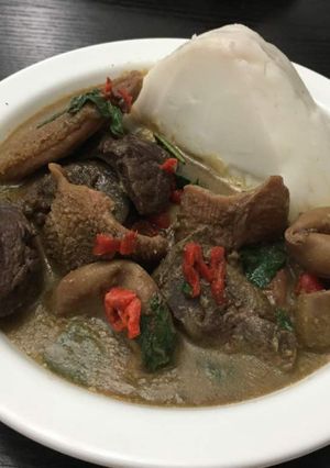 A picture of Peppersoup with agidi.