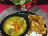 Protein Rich Healthy Chicken Stew With Garlic Bread