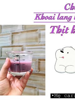 Hình của món Cháo khoai lang tím thịt heo.