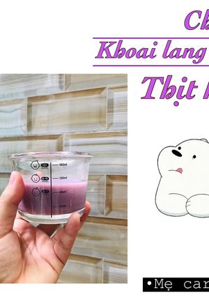 Hình của món Cháo khoai lang tím thịt heo.