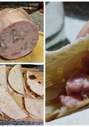 Una foto de Tortillitas rellenas con mortadela con nuez (Las Dinas)