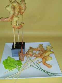 Una foto de Langostinos en Tempura