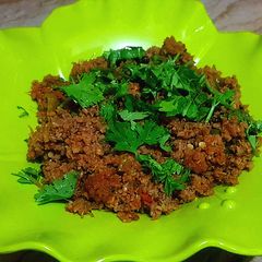 A picture of Green chilli qeema.