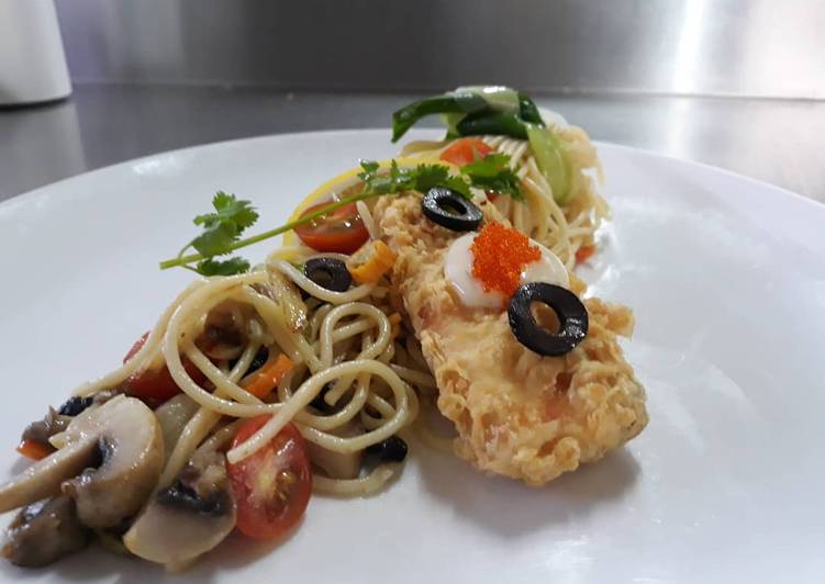 Cara buat Spaghetti spicy gindara yang nikmat Untuk Jualan