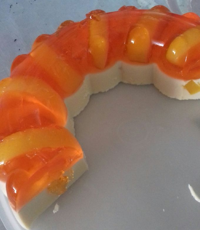 Una foto de Gelatina cremosa de durazno