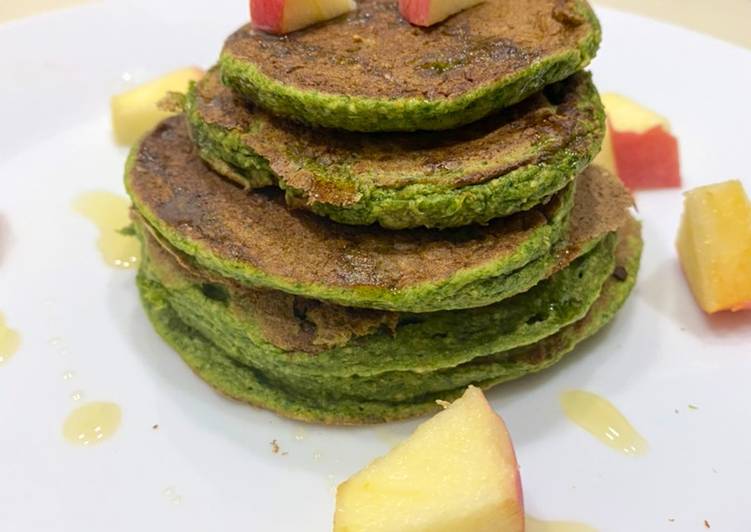 Resep Untuk Membuat Oatmeal pancake with spinach Pancake Oatmeal dengan
bayam, Yummy!!