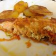 Salmón a la mostaza con verduras