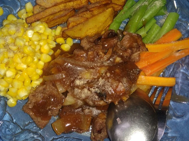 Langkah Mudah untuk Menyiapkan Resep Steak Sapi home made yang  Bikin Ketagihan Anti Ribet, Mantap