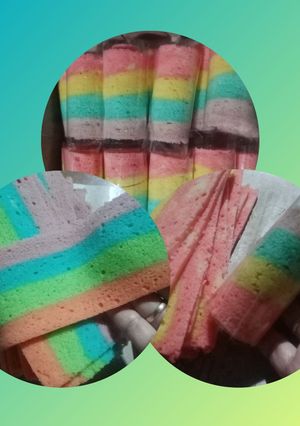 Foto resep Bolu rainbow mini gulung