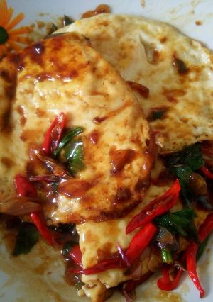 Foto resep Telur ceplok pedas manis | menu makan siang 5 menit 👌