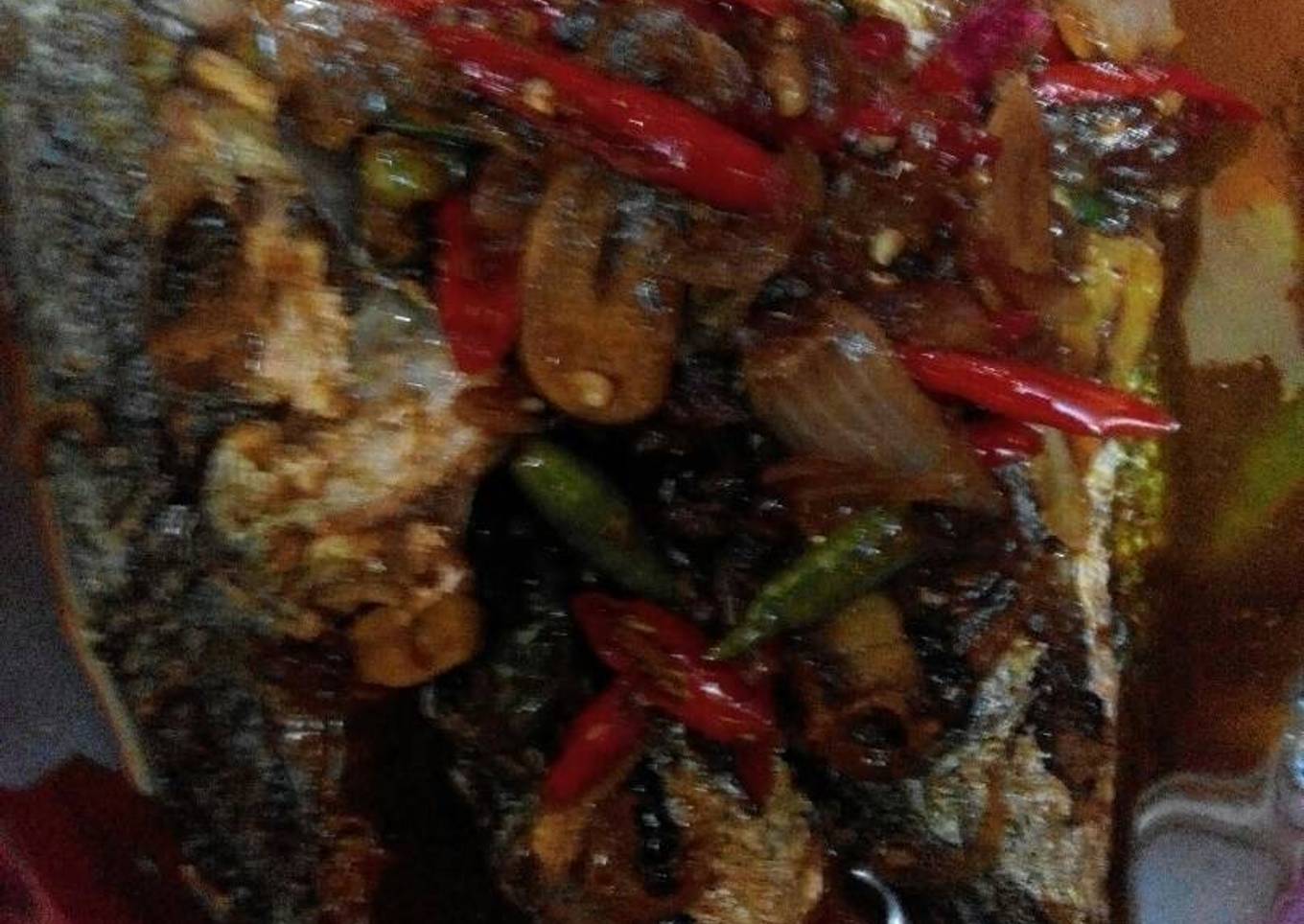 Kembung rebus tumis kecap